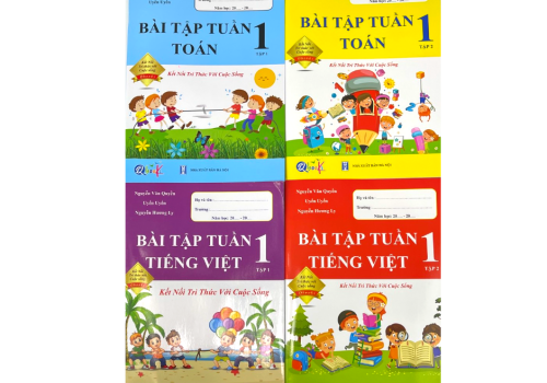 BỘ 4 CUỐN SÁCH BÀI TẬP TUẦN TOÁN - TIẾNG VIỆT LỚP 1 (TẬP 1 - TẤP 2)