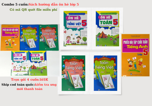 BỘ 5 CUỐN SÁCH ÔN HÈ LỚP 5 TOÁN-TIẾNG VIỆT