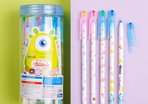 Bút Bi Điểm 10 Sweetme TP-08 - Bút Nến Đùn Thiên Long Ngòi 0.6mm Đen Nét Thanh Mảnh