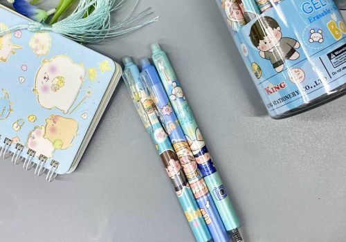 Bút Bi Gel Nước Xóa Được Mực Xanh / Bút Bi Họa Tiết Hoạt Hình Dễ Thương Ngòi 0,5mm Hàn Quốc Cute
