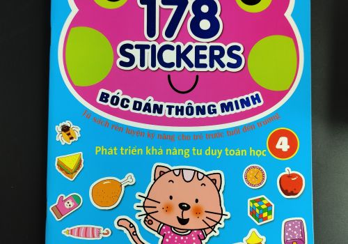 Sách - 178 sticker (quyển 4) Bóc dán hình thông minh phát triển khả năng tư duy toán học IQ EQ CQ (3-4 tuổi)