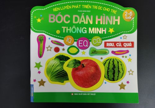 Sách - Bóc dán hình thông minh IQ-EQ-CQ - Rau, củ, quả ( 2-6 tuổi)